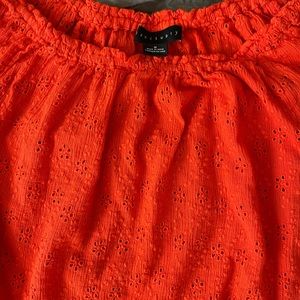 Off-shoulder tropical blouse